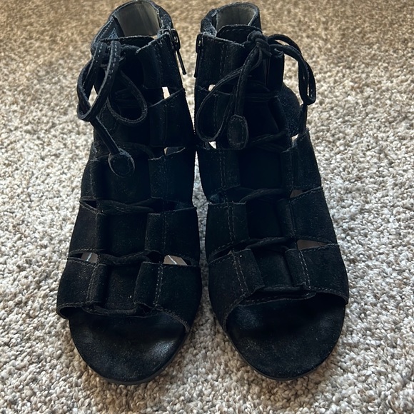 Black Suede Vionic Sandals - Picture 1 of 5